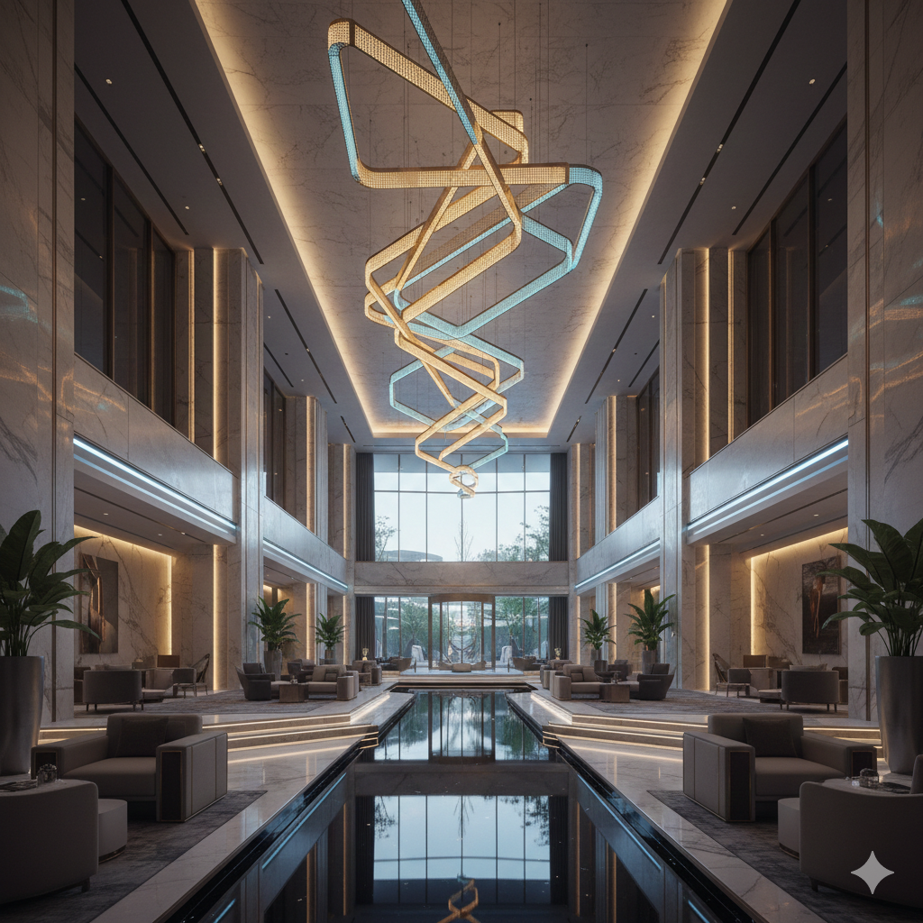 Architectural technical lighting mood scene — Nelux lighting atmosphere reference 11